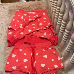 Girls shorts and sweatshirt set